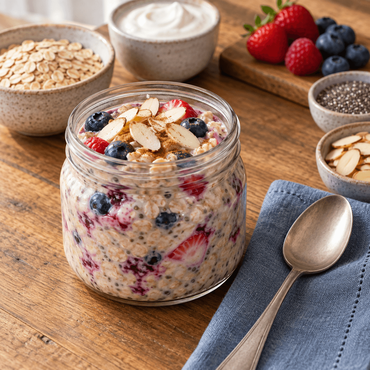 Overnight Oats with Chia and Berries
